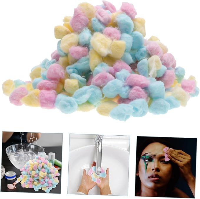 Colored Cotton Balls for Face Washing Soft Small Cotton Balls for Newborns Gentle Makeup Remover and Craft Use Multipurpose and Pet Care Pads
