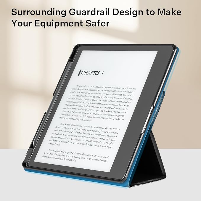 CoBak Stand Case for Kindle Scribe - Premium Folio Leather Cover with Pen Holder, Auto Sleep/Wake - Compatible with 10.2 Inch Kindle Scribe (2022/2024 Release)