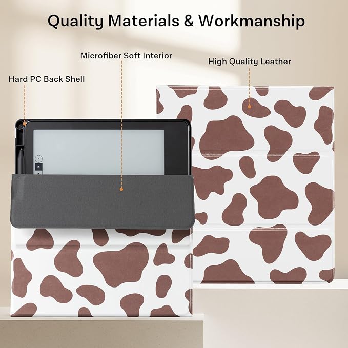 CoBak Stand Case for Kindle Scribe - Premium Folio Leather Cover with Pen Holder, Auto Sleep/Wake - Compatible with 10.2 Inch Kindle Scribe (2022/2024 Release)