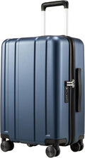 LUGGEX Carry On Luggage 22x14x9 Airline Approved, L2 100% PC Hard Shell Travel Suitcase with Smooth Spinner Wheels, TSA Lock (Blue, 20 Inch, 40L)