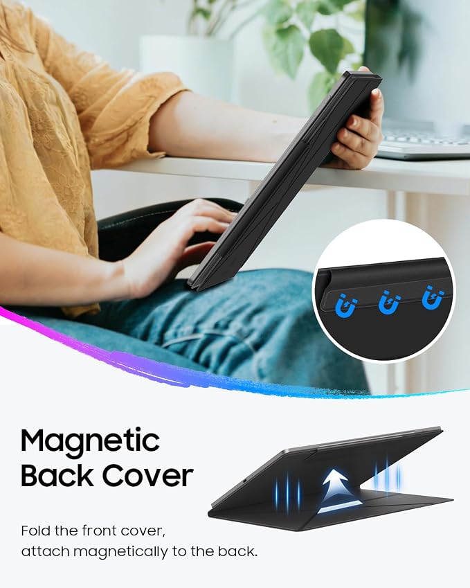 Fintie Case for 11" Kindle Scribe 2025 (3rd Gen) and Kindle Scribe Colorsoft 2025 (1st Gen), Slim Lightweight Multi-Viewing Angles Stand Detachable Magnetic Cover with Pen Buckle, Black