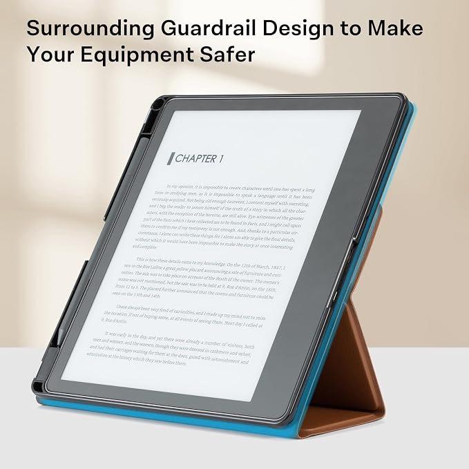CoBak Stand Case for Kindle Scribe - Premium Folio Leather Cover with Pen Holder, Auto Sleep/Wake - Compatible with 10.2 Inch Kindle Scribe (2022/2024 Release)