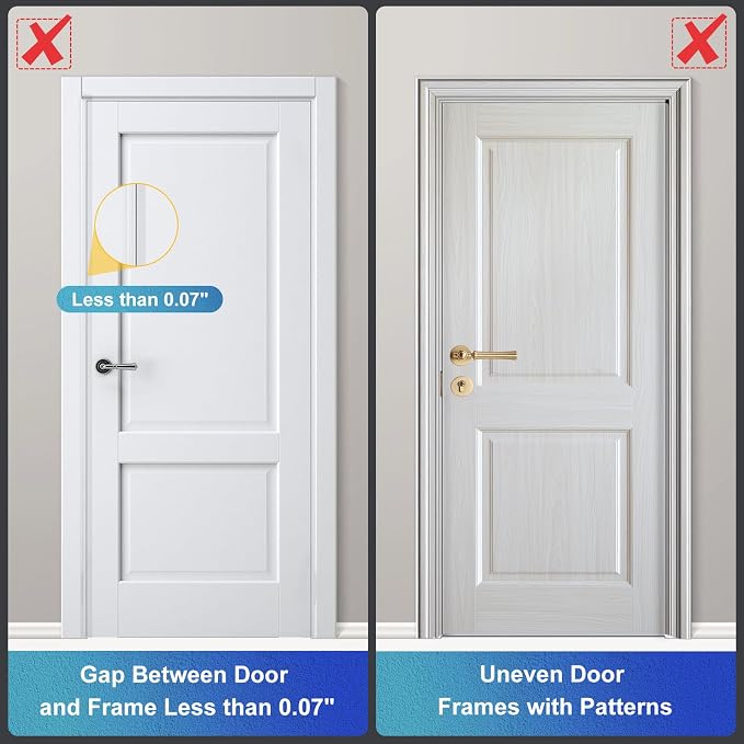 2Pack Door Reinforcement Lock Withstands 800lbs of Force - Black Extra Proof Door Lock for Kids Safety Drilling Required,Prevents Unauthorized Entry,Add a Door Security Locks for Home Safety & Privacy