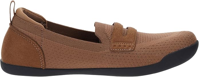 WHITIN Women's Round Toe Slip On Penny Loafers | Wide Barefoot Flats with Breathable Knit