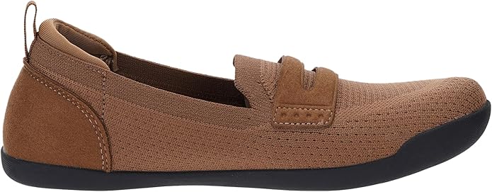 WHITIN Women's Round Toe Slip On Penny Loafers | Wide Barefoot Flats with Breathable Knit