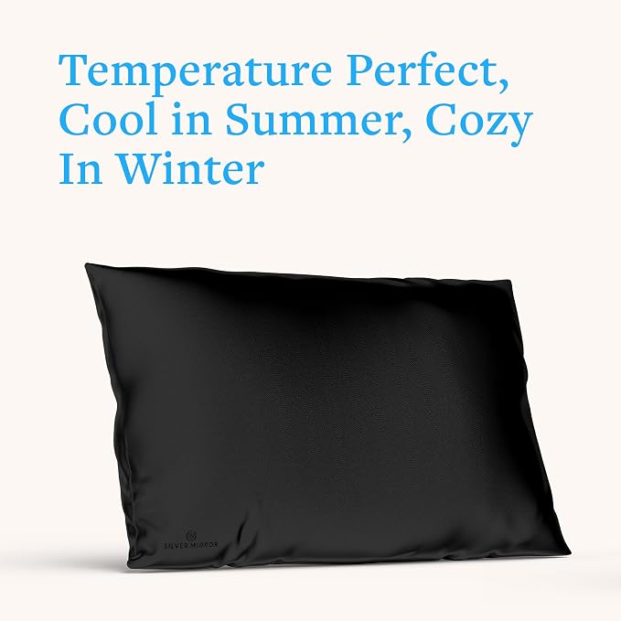 Mulberry Silk Pillowcase for Hair and Skin, 22 Momme 100% Silk Pillowcase Standard Queen Size, Smooth Cooling Pillowcase for Frizz Hair and Sleep Creases