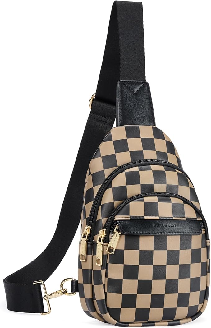 BOSTANTEN Sling Bag for Women Leather Crossbody Bags Fanny Pack Chest Bag for Travel