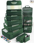 Veken 10 Set Packing Cubes for Travel Essentials, Suitcase Organizer Bags in 4 Sizes, Carry-On Luggage Accessories with Large Laundry Bag & Passport Holder, Must-Have for Airplane, Road Trip & Camping