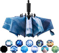LANBRELLA Compact Reverse Folding Umbrella Auto Windproof Travel Umbrella