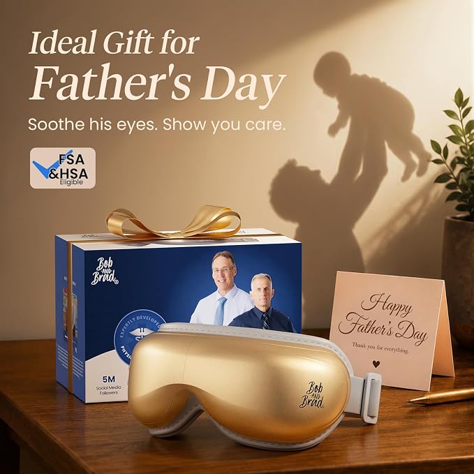 BOB AND BRAD Eye Massager with Heat and Cooling, FSA Eligible HSA Eligible, EyeOasis 3 Eye Massager for Migraine, Heated Eye Mask for Dry Eye Headache Relief Sleep Improve, Ideal Fathers Day Dad Gifts