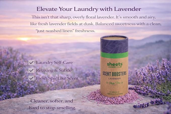 Sheets Laundry Club Bundle - 4 Pack Fresh Linen Detergent Sheets, 3 Pack Free & Clear Dryer Sheets & 4 Pack Lavender Scent Booster - New Liquidless Technology