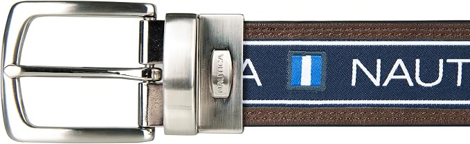 Nautica Men's Reversible Leather Belt | 2-in-1 | Classic | Everyday | Business | Work | Dress | Casual | Metal Buckle