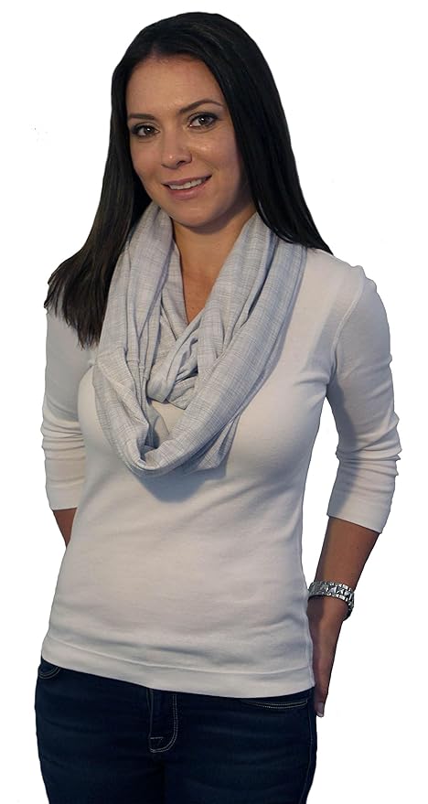 3 Pack Nursing Covers for Breastfeeding – Soft Infinity Scarf, Privacy Cover-Up Shawl – Lightweight, Breathable Nursing Wrap (Navy Blue, Grey, Black)