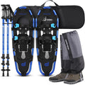 Odoland 21/25/30 Inch Snowshoes with Trekking Poles for Men Women Youth, Waterproof Snow Leg Gaiters and Carrying Bag, Lightweight Aluminum, Heel Lift, Snow Shoes Easy to Wear