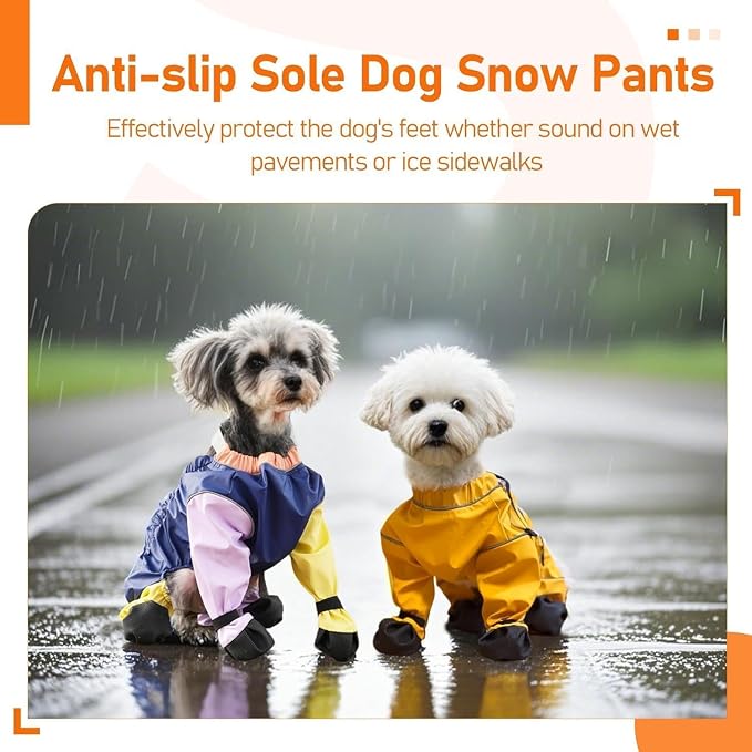 Waterproof Dog Boots Rain Boots with Suspender, Dogs Shoes Paw Protector for Small Medium Puppy, Anti-Slip Doggy Boot Belly Protector, Rain Booties Snow Booties (Medium, bluef)