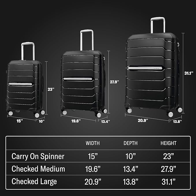 Samsonite Freeform Hardside Expandable with Double Spinner Wheels, Sage Green, Checked-Medium 24-Inch