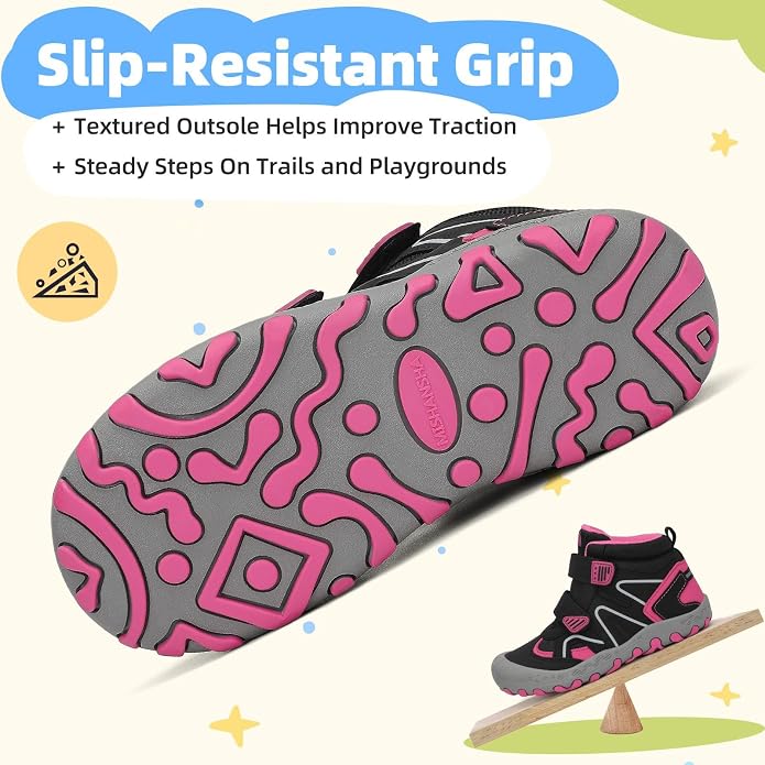 Mishansha Kids Water Resistant Hiking Boots, Boys Girls Anti Collision Anti-Skid Athletic Outdoor Adventure Trekking Shoes