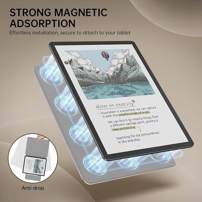 MoKo Magnetic Case for All-New 11" Kindle Scribe 2025(3rd Generation) & Kindle Scribe Colorsoft 2025(1st Gen) - Slim Folio Premium PU Leather Cover with Pen Clasp & Auto Sleep Wake, White Blue Floral