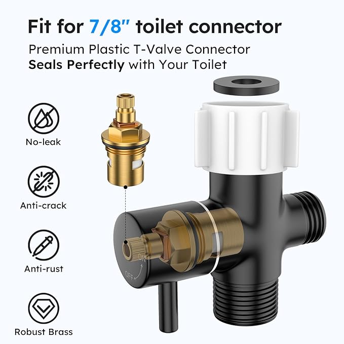 Arofa Black Bidet Sprayer for Toilet, Handheld Jet Sprayer Adjustable Water Pressure Muslim Shower with Bidet Hose, Bidets Faucet for Existing Toilets Cloth Diaper Spray for Baby/Feminine Wash