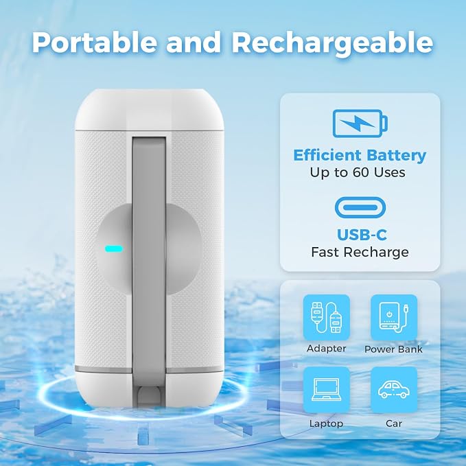 HEYAXA Portable Bidet with High Pressure , Rechargeable Travel Bidet for Men,Baby & Women, IPX7 Waterproof, Handheld Sprayer for Personal Hygiene, Baby Care, Soothing Postpartum and Hemorrhoid Relief