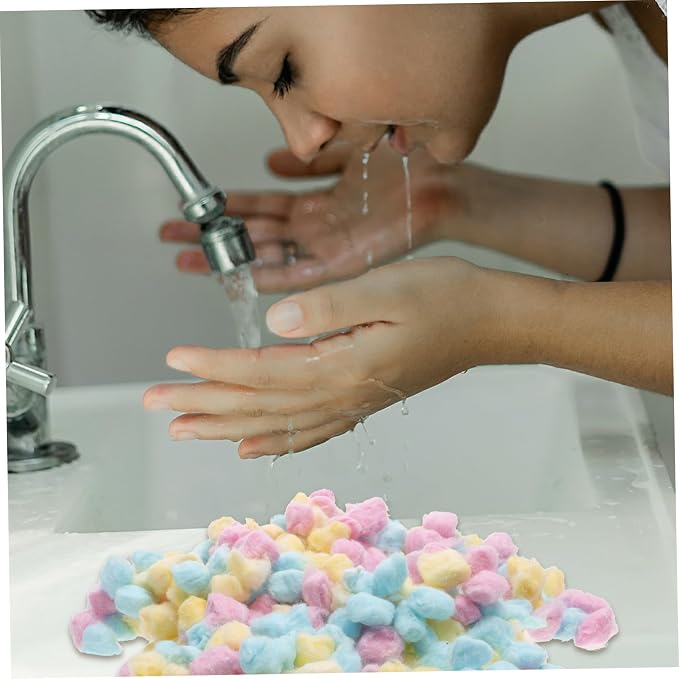 500g Colorful Cotton Balls for Baby Face Cleaning Soft Cotton Balls in Pink for Newborns for Gentle Skin Care and Makeup Application