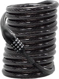Lumintrail Long Coiled Bike Cable Lock 3/8 Inch 25ft. (4, 6, 10, 15, 20, 25, 30ft), Weatherproof Locks for Kayak, Bike, Scooter, Paddleboard, Resettable Combination Lock Anti Theft Protection