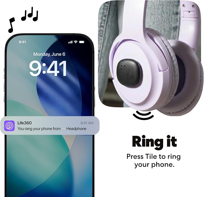Tile by Life360 Sticker - Small Bluetooth Tracker, Remote Finder and Item Locator for Bikes, Glasses and More. Both iOS and Android Compatible. Phone Finder. 2-Pack (Black)