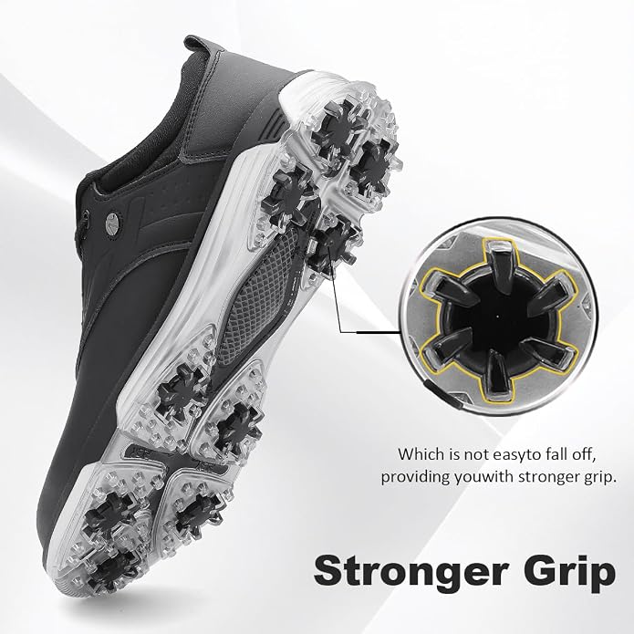 ULTIANT Mens Golf Shoes Waterproof Fixed Spikeless Sole Comfortable Outdoor Sport Shoes Size7.5-13