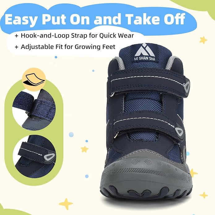 Mishansha Kids Water Resistant Hiking Boots, Boys Girls Anti Collision Anti-Skid Athletic Outdoor Adventure Trekking Shoes