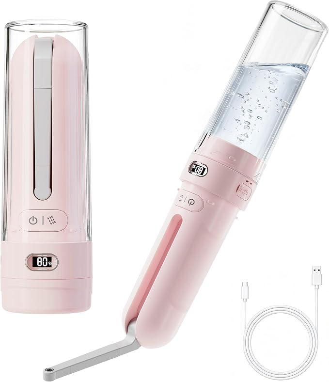 Electric Portable Bidet – Rechargeable Travel Bidet for Women Postpartum Care & Personal Hygiene | with 3 Pressure Modes for Home Travel & Camping (Pink)