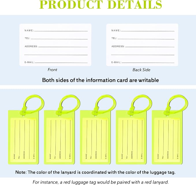 30 Pack Luggage Tags for Suitcases, Airplane Travel Essentials for Flying, International Travel Must Haves, and Luggage Accessories by Sodsay