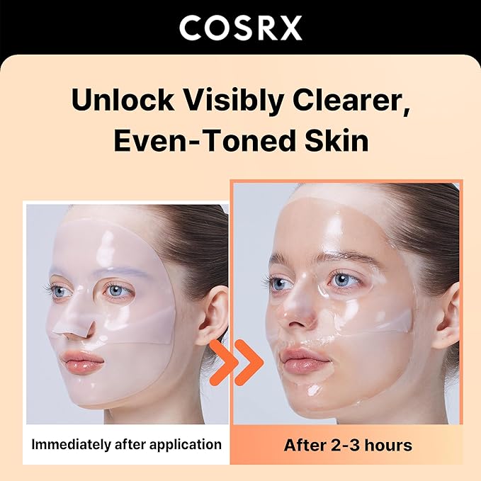 COSRX The Alpha-Arbutin Discoloration Care Hydrogel Face Masks Skincare 3 EA, Collagen Face Mask, Travel Essentials, Overnight Face Mask, Korean SkinCare, Mothers Day Gifts for Woman