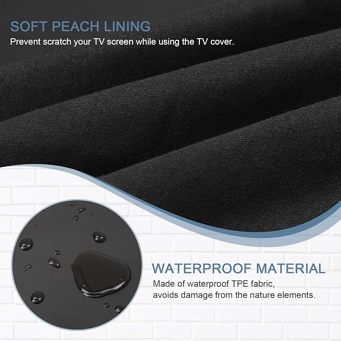ULTCOVER Waterproof TPE Fabric Outdoor TV Cover with Anti-scratch Liner for 60-65 inch Outside Flat Screen Televisions