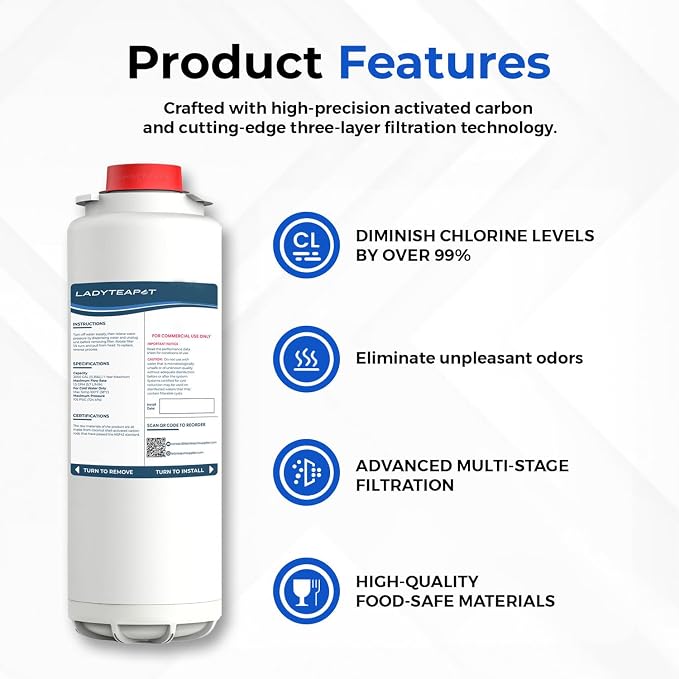 Water Filter Replacement, Compatible with Elkay 51300C ezH20, EWF3000 and Halsey Taylor Bottle Filling Stations (No Chip - 2 Pack)