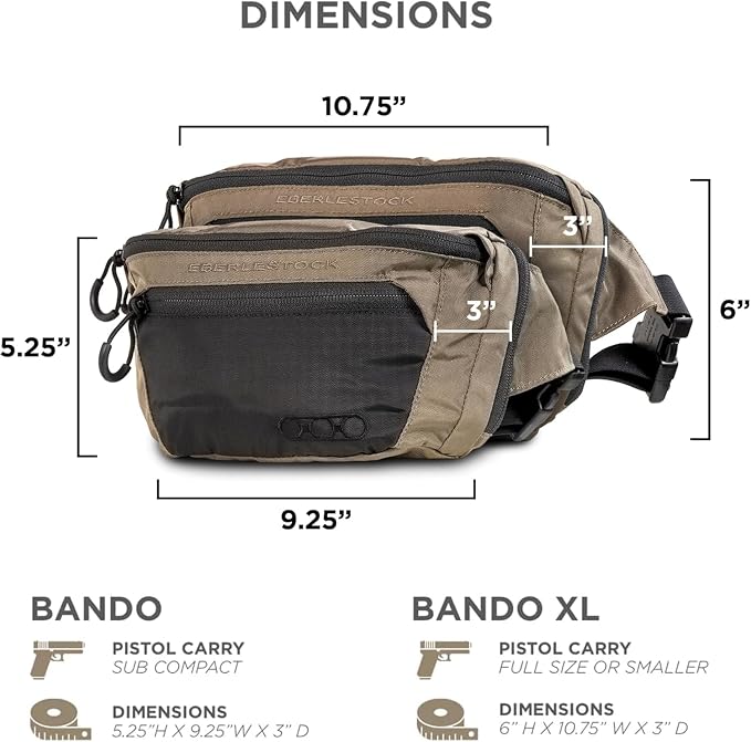 Eberlestock Bando Bag - Tactical Men's Fanny Pack w/Adjustable Waist Belt, Zippered Pockets, Compact Lightweight Belt Bag