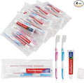 Disposable Toothbrushes with 45 Grams Toothpaste Individually Wrapped, Travel Kit White Plastic Zip Bag,Toothbrush Head Cover, Bulk Toothbrush for Homeless,Travel,Shelter,Air Bnb,Hotel,Guest (4)