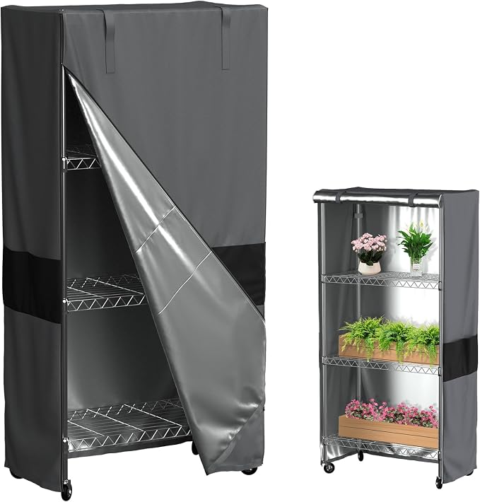 Wire Shelf Cover 36x18x54, Dustproof Storage Rack Cover with Zipper | Heavy Duty 600D Shelving Unit Cover for Garage Pantry Laundry and Indoor Organization
