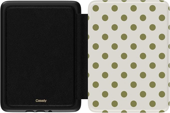 Casely Kindle Case | Spotted in SoHo | Green Polka Dot | Compatible with 7” Kindle Colorsoft and 7” Kindle Paperwhite (12th Gen 2024 Models)
