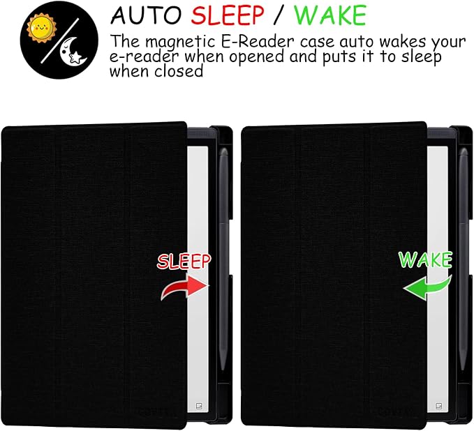 Protective Folio Case for 8.2'' iFLYTEK AINOTE Air 2, Ultra-Thin Lightweight Trifold Protective Cover with Built-in Pen Holder Auto Sleep/Wake for AINOTE Air2 Tablet (Cloth Black)