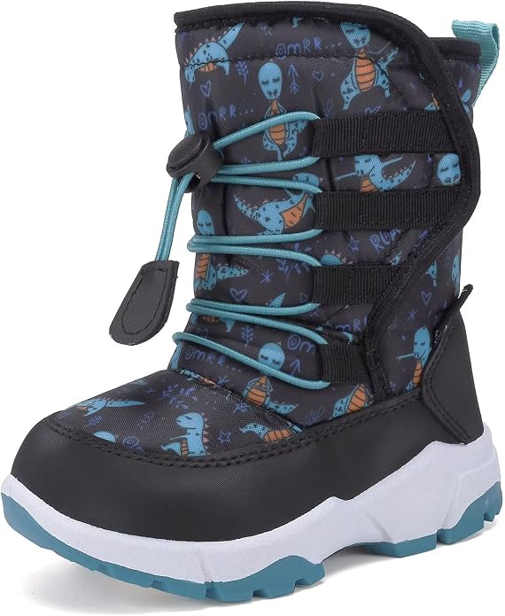 CIOR Winter Snow Boots for Boy and Girl Outdoor Waterproof with Fur Lined(Toddler/Little Kids)