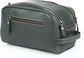KomalC Leather Toiletry Bag for Men & Women – Handcrafted Travel Grooming Kit with Water-Resistant Lining and Secure Zipper Closure