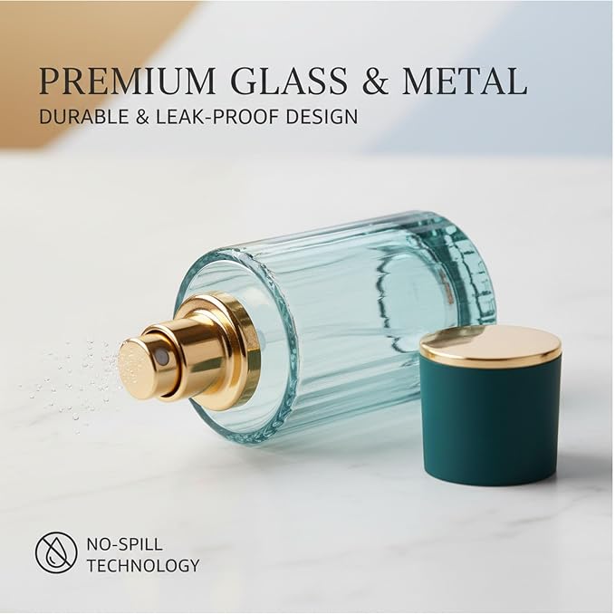 DAYUMKOU 30 Pack Empty Perfume Glass Bottle, 30ml Refillable Perfume Bottle with Gradient Color Fine Mist Spray Bottles with Droppers and Funnels, 6 Colors (5 Each)