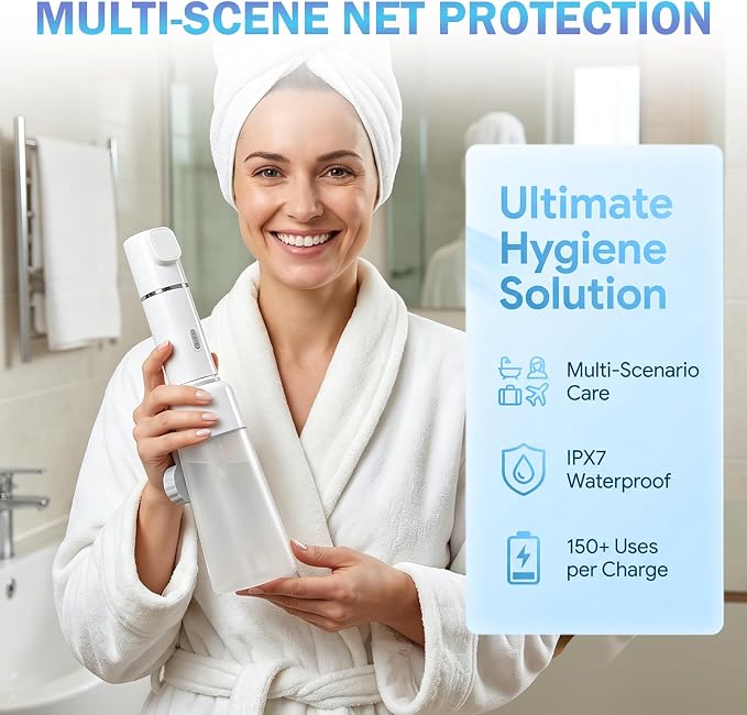 Portable Bidet for Travel - Rechargeable Electric Handheld Travel Bidet Sprayer for Women & Men Waterproof, Travel Bidet for Postpartum & Personal Hygiene | Rechargeable Electric Handheld Travel Bidet Sprayer for Women & Men Waterproof, Travel Bidet fo...