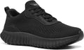 SHULOOK Women's Non Slip Work Shoes Slip-Resistant Kitchen Chef Restaurant Food Service Nurse Shoe Comfortable Mesh Breathable Walking Sneakers Black