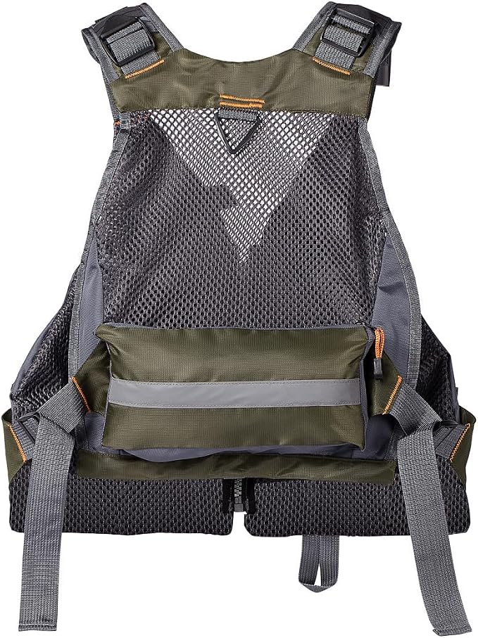 BASSDASH Strap Fishing Vest Adjustable for Men and Women, for Fly Bass Fishing and Outdoor Activities