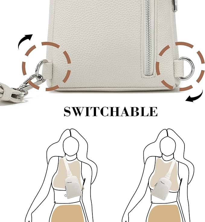 INICAT RFID Blocking Sling Bag, Anti Theft Crossbody Bag for Women Compact Travel Purses Vegan Leather