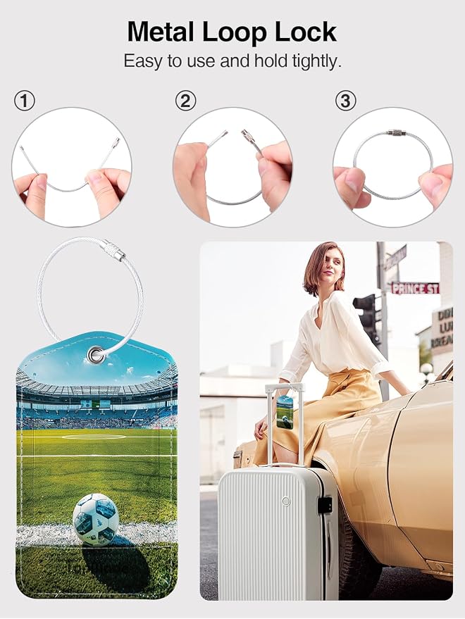 TopMade Smart Luggage Tag with Find My, Premium Leather Luggage Tags for Suitcase, Travel Bags, Backpacks, Anti-Lost Suitcase Tag Tracker for Travel with Privacy Name Card, Rechargeable