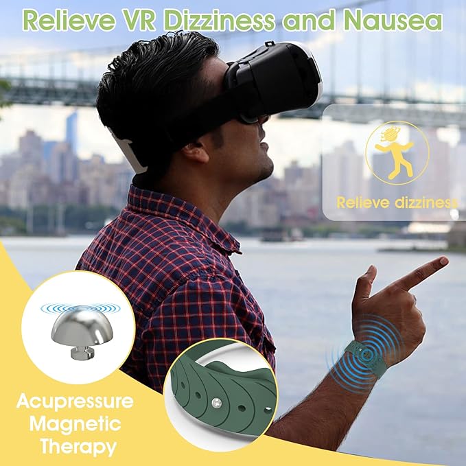 Motion Sickness Bracelets Wristband Sea Sickness for Adult Kids & Pregnant Women, Acupressure Anti Nausea Wristbands for Car Sea Air Cruise Travel Sickness, Relief Motion/Morning Sickness - 3 Pairs