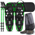 Odoland 21/25/30 Inch Snowshoes with Trekking Poles for Men Women Youth, Waterproof Snow Leg Gaiters and Carrying Bag, Lightweight Aluminum, Heel Lift, Snow Shoes Easy to Wear
