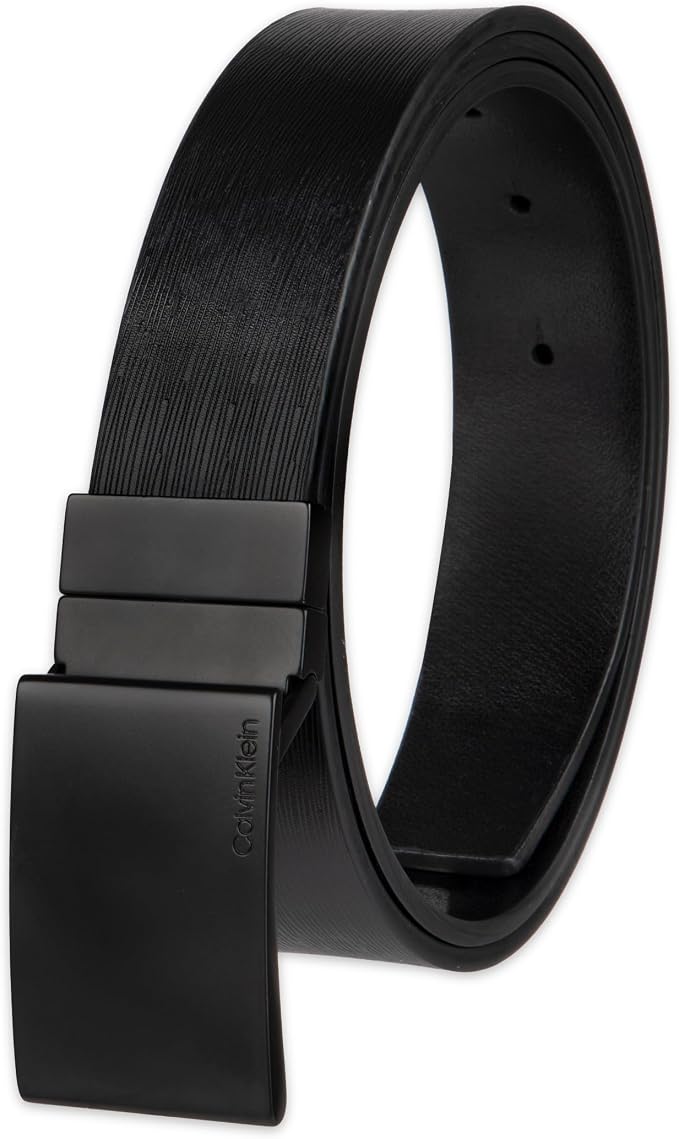 Calvin Klein Men’s Reversible Leather Belt - 2‑in‑1 Versatile Modern Style